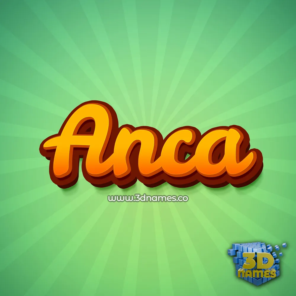 anca in Green Rays style - 3D name wallpaper