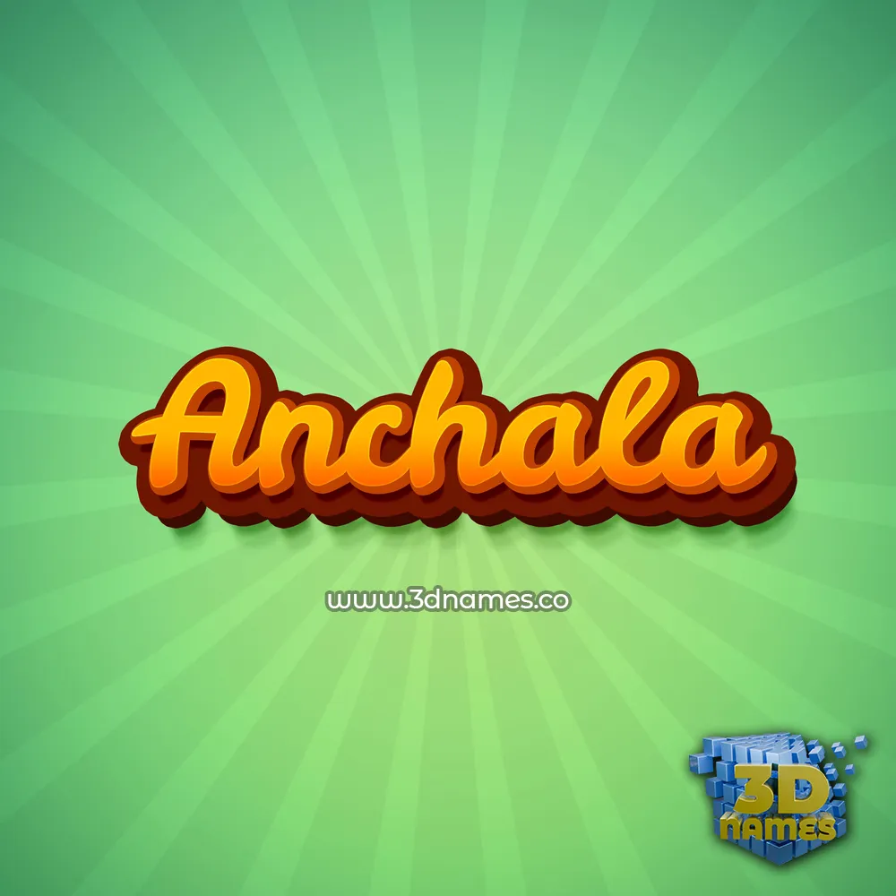 anchala in Green Rays style - 3D name wallpaper