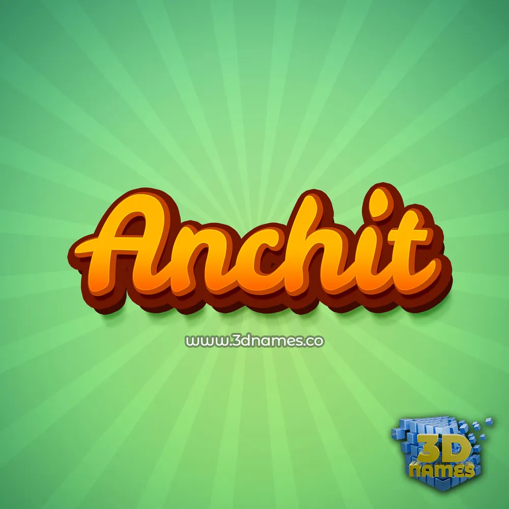 anchit in Green Rays style - 3D name wallpaper