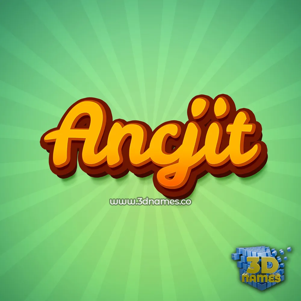 ancjit in Green Rays style - 3D name wallpaper