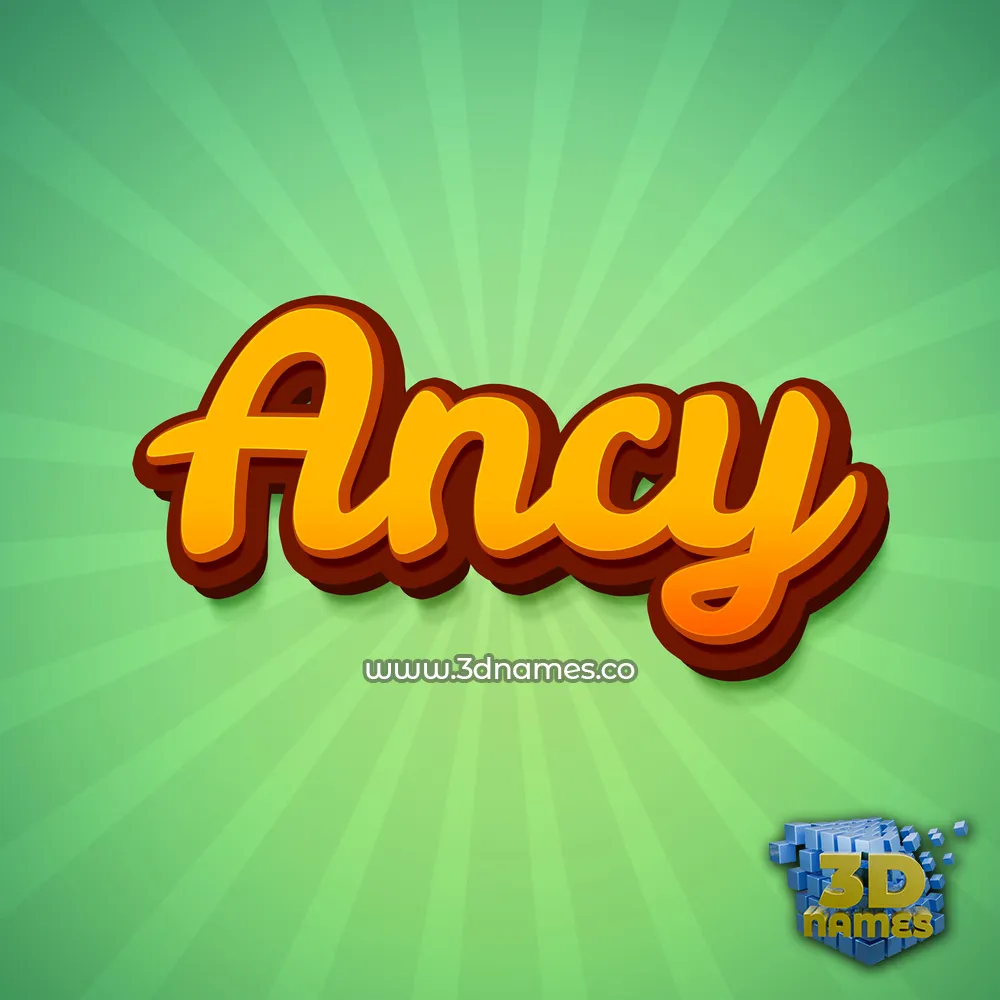 ancy in Green Rays style - 3D name wallpaper