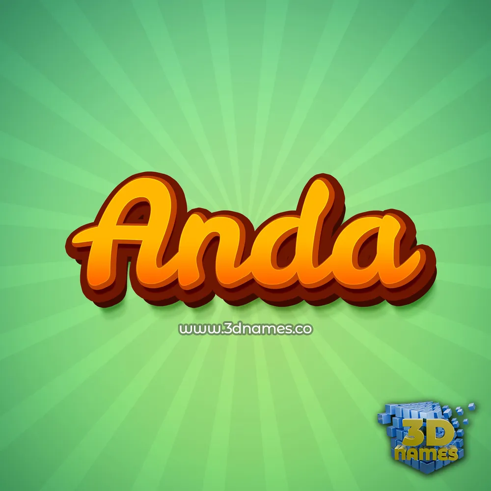 anda in Green Rays style - 3D name wallpaper