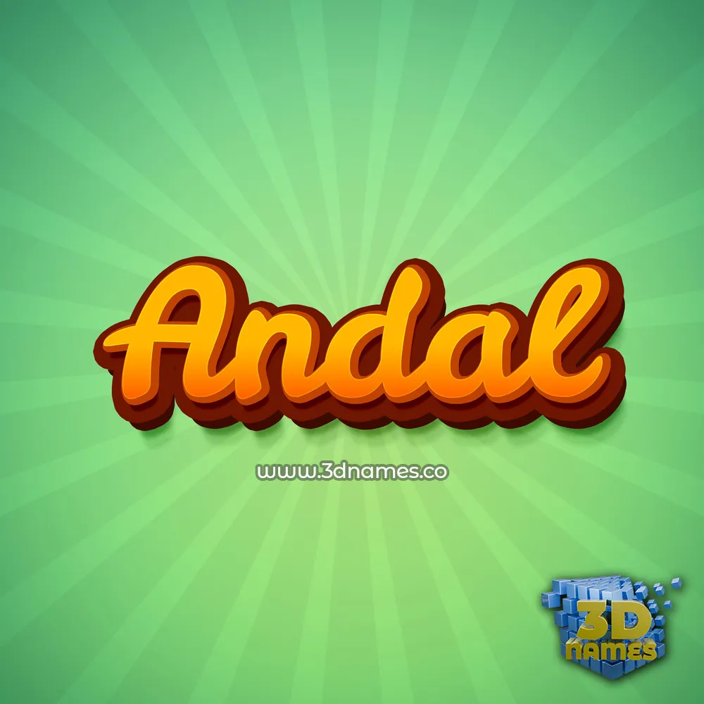 andal in Green Rays style - 3D name wallpaper