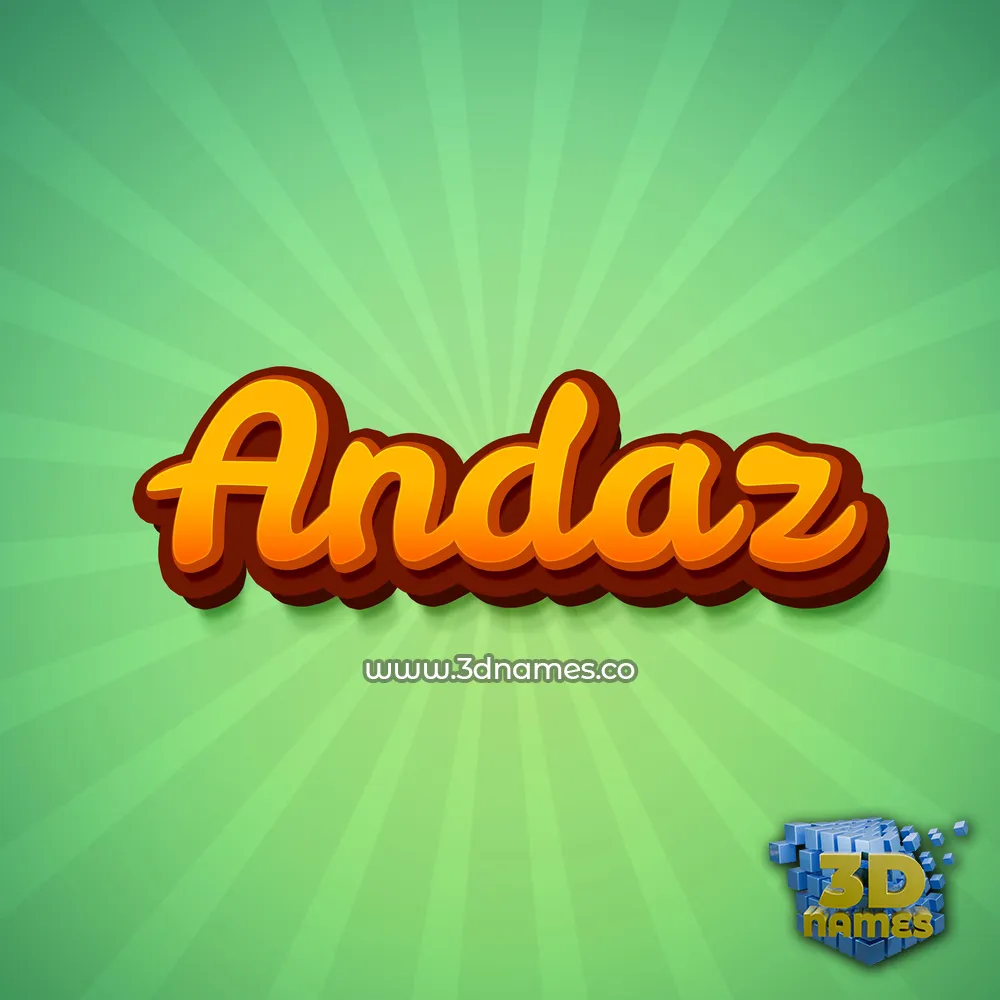 andaz in Green Rays style - 3D name wallpaper
