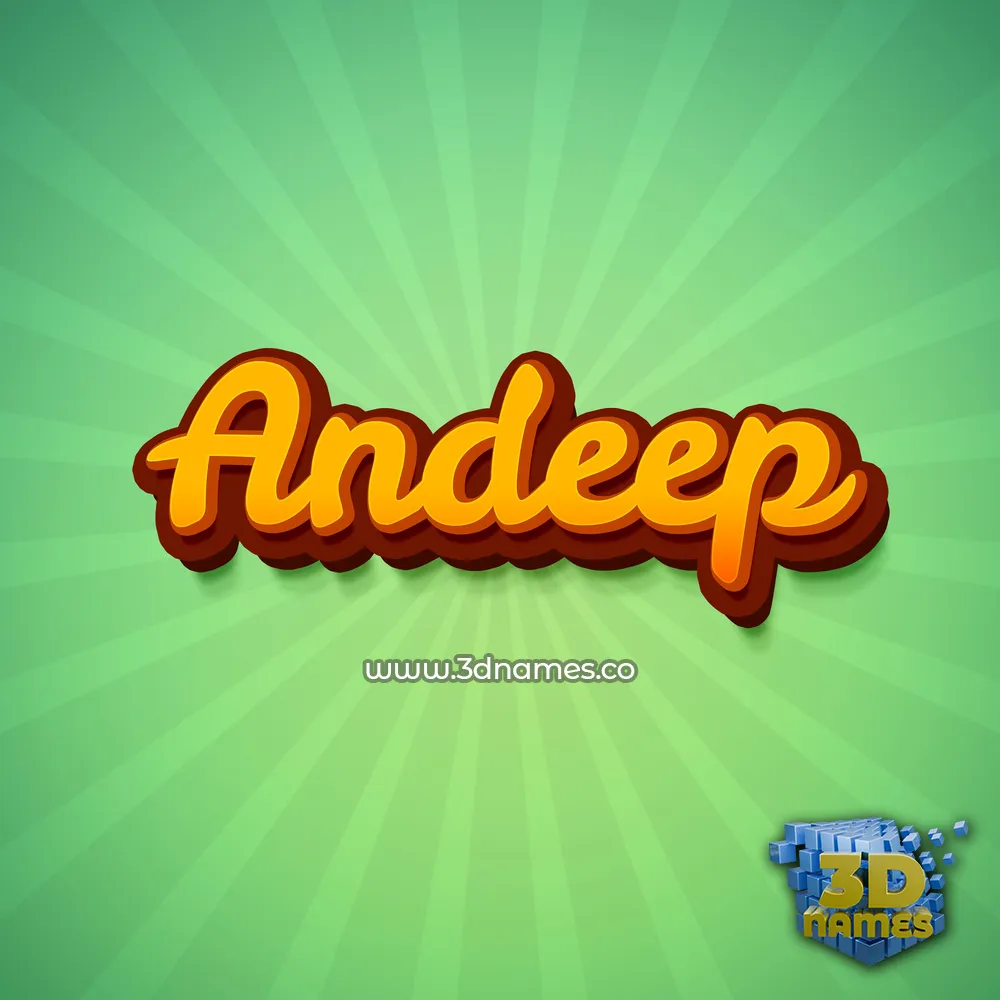 andeep in Green Rays style - 3D name wallpaper