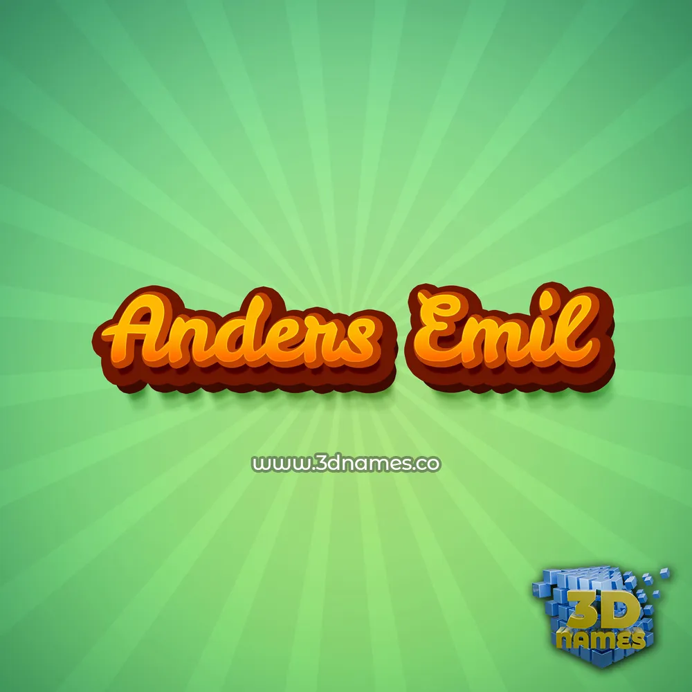 anders emil in Green Rays style - 3D name wallpaper