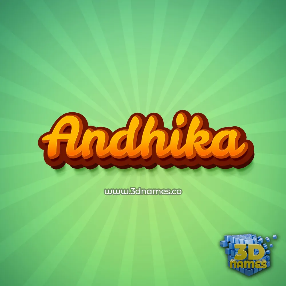 andhika in Green Rays style - 3D name wallpaper