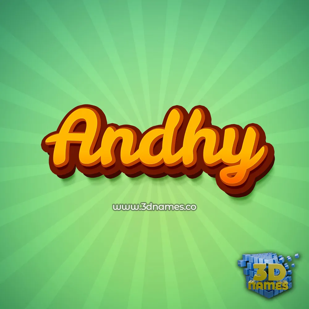 andhy in Green Rays style - 3D name wallpaper