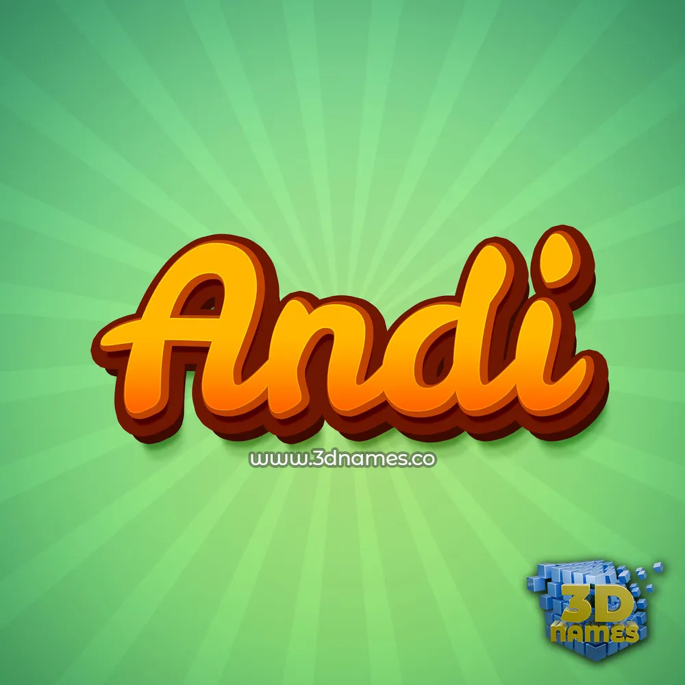 andi in Green Rays style - 3D name wallpaper