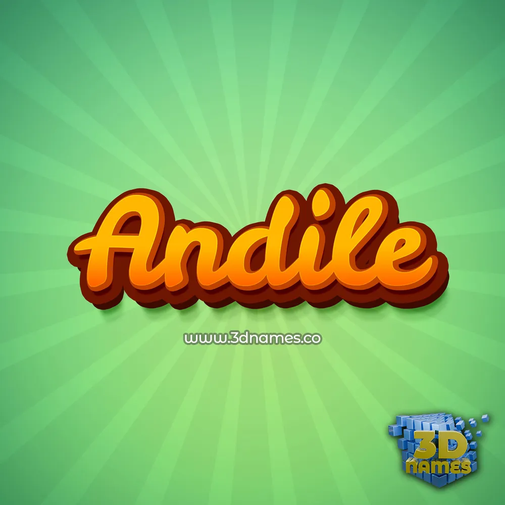 andile in Green Rays style - 3D name wallpaper