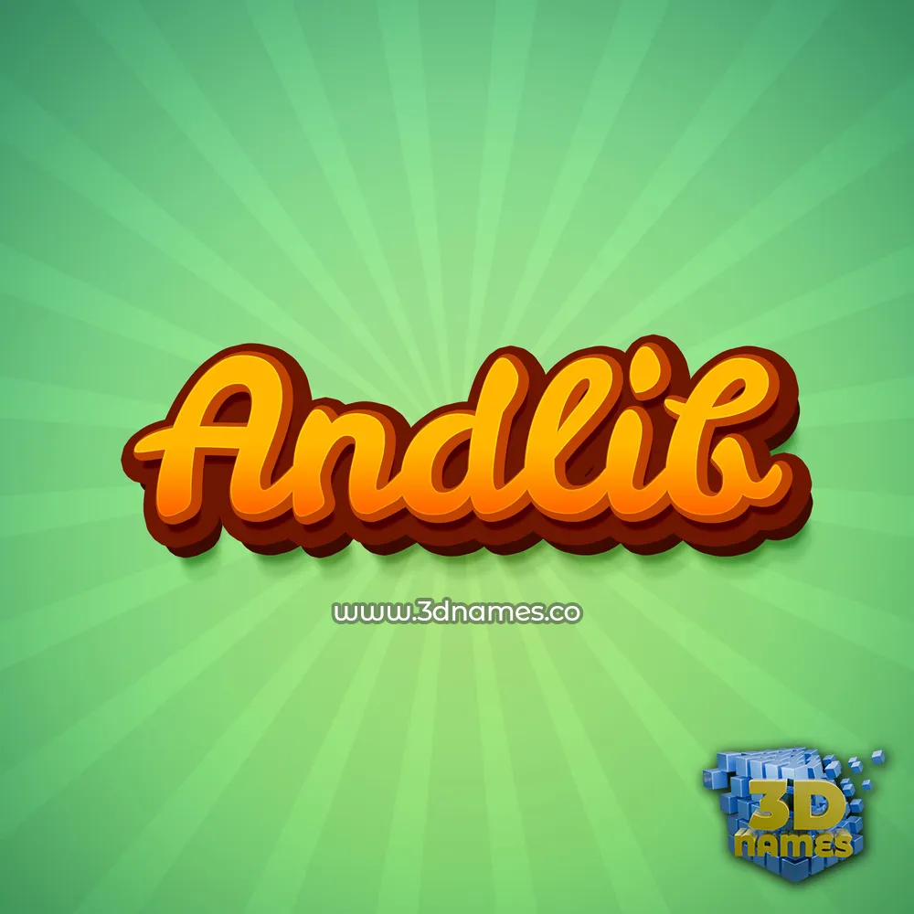 andlib in Green Rays style - 3D name wallpaper