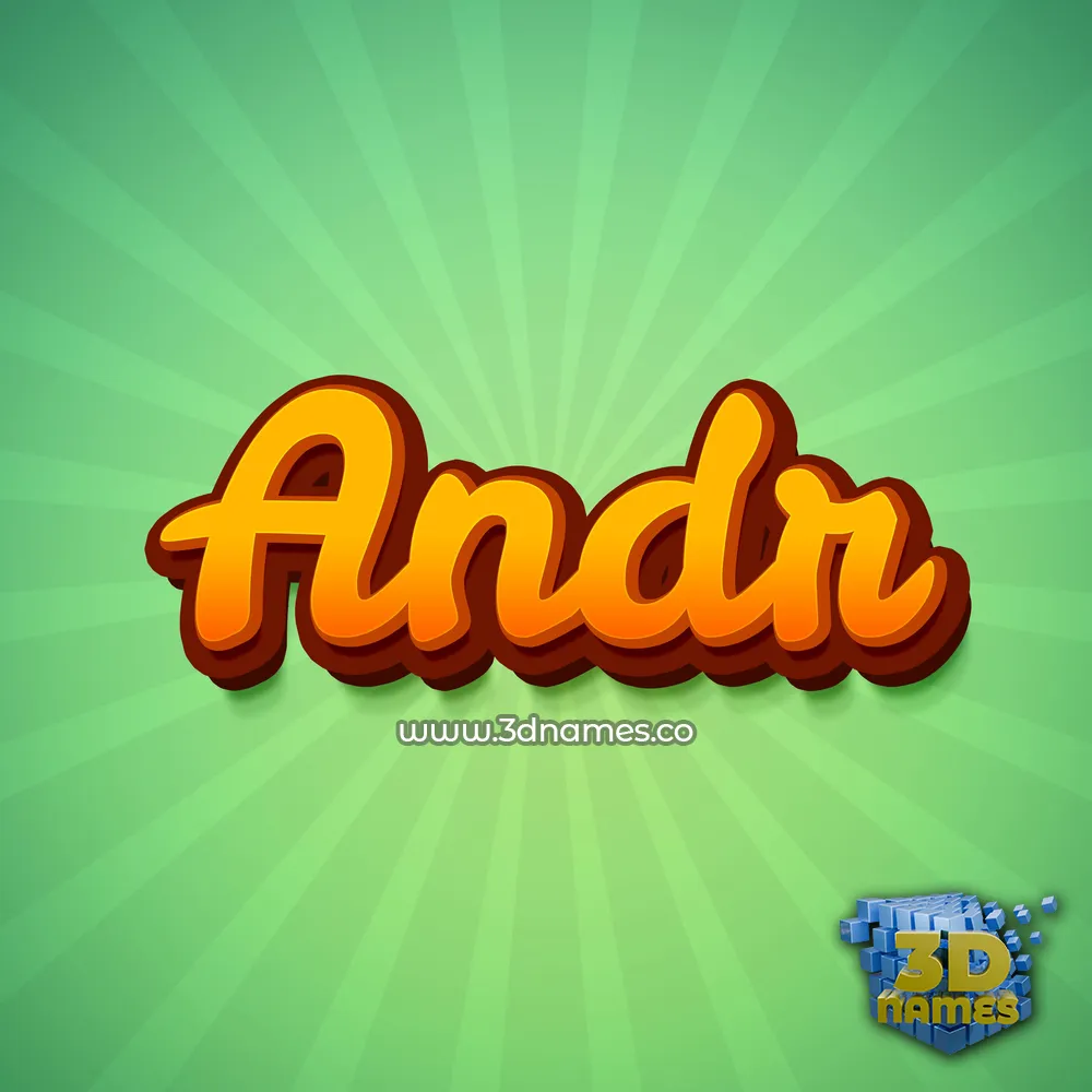 andr in Green Rays style - 3D name wallpaper