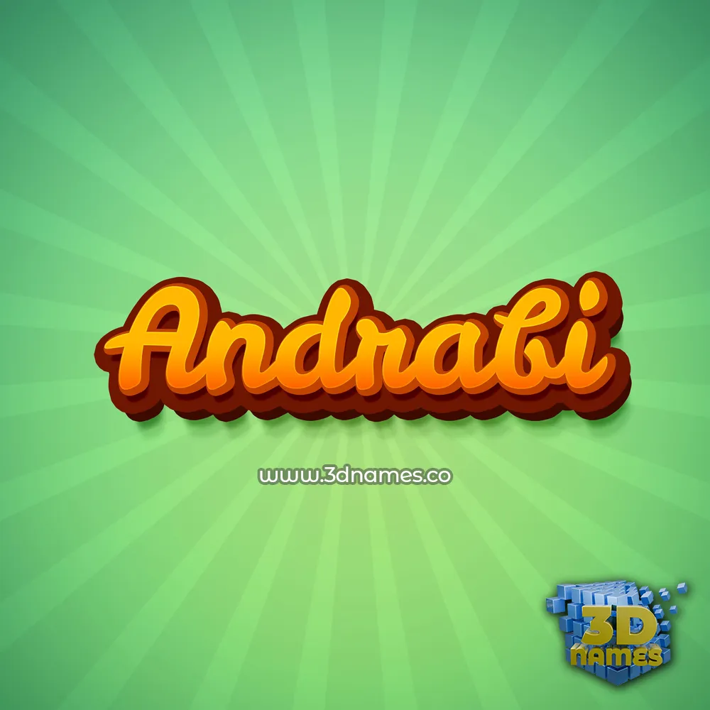 andrabi in Green Rays style - 3D name wallpaper