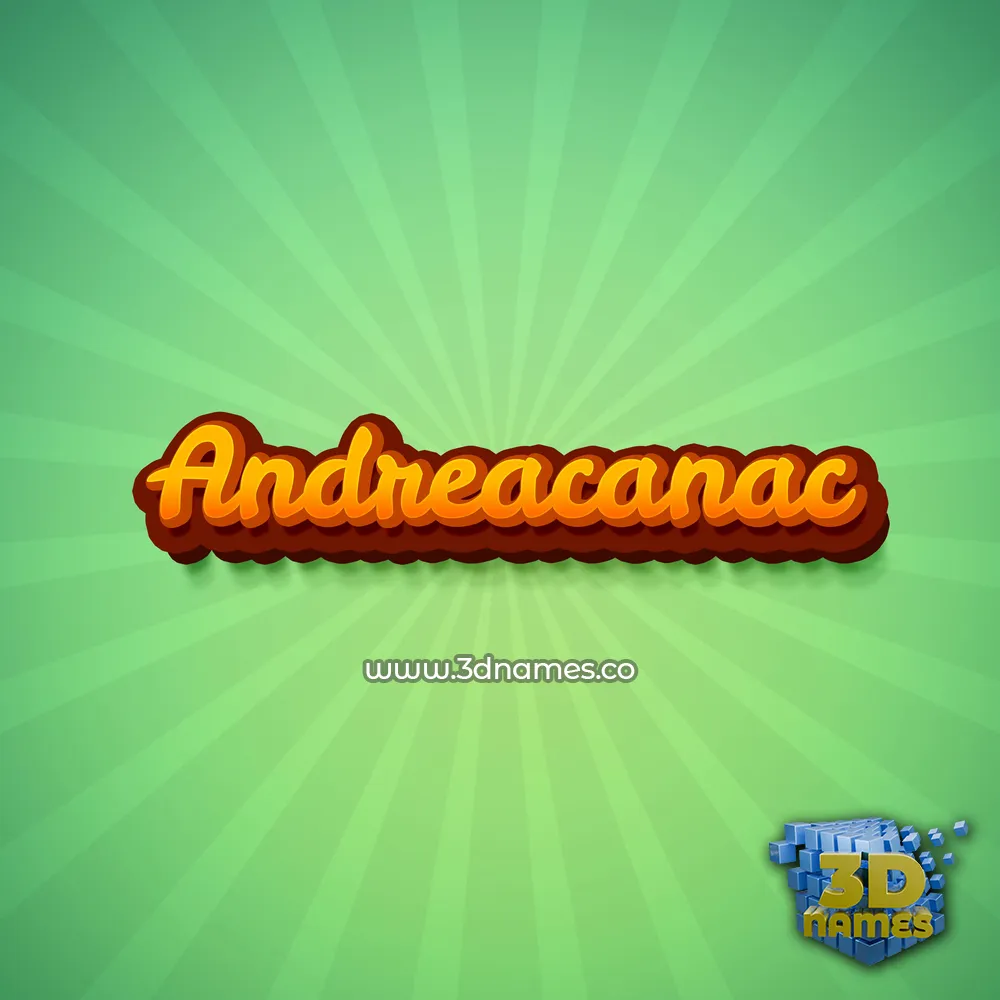 andreacanac in Green Rays style - 3D name wallpaper
