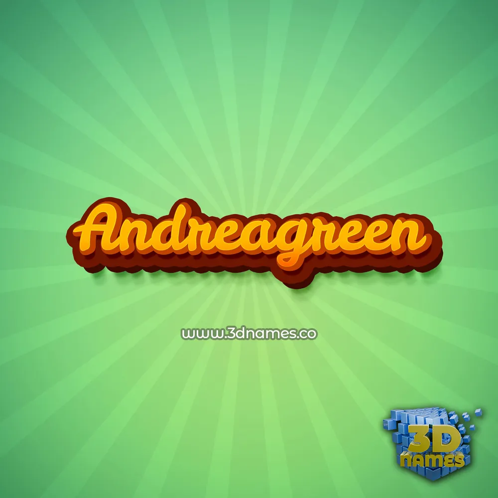 andreagreen in Green Rays style - 3D name wallpaper