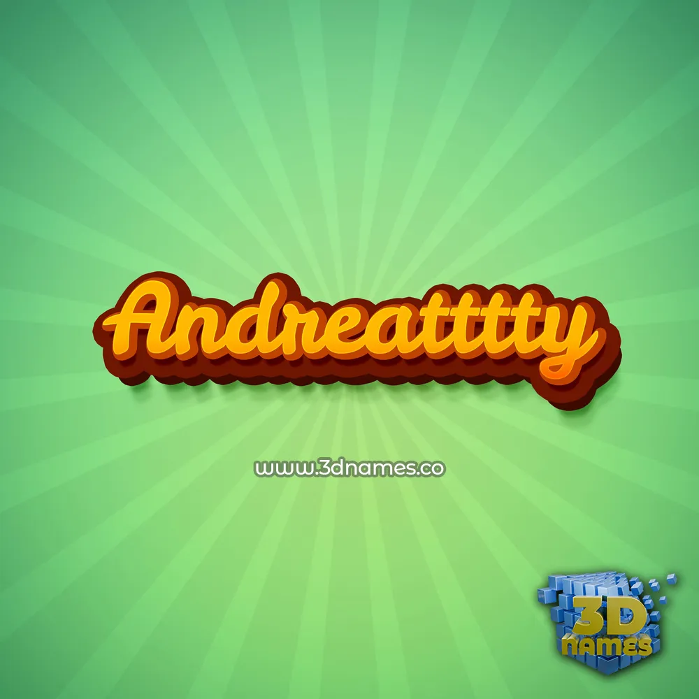 andreatttty in Green Rays style - 3D name wallpaper