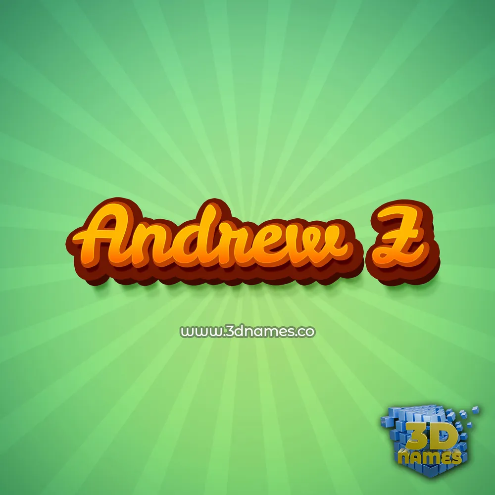 andrew z in Green Rays style - 3D name wallpaper