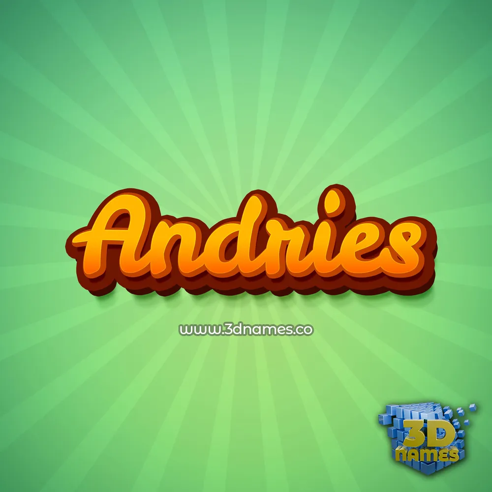 andries in Green Rays style - 3D name wallpaper