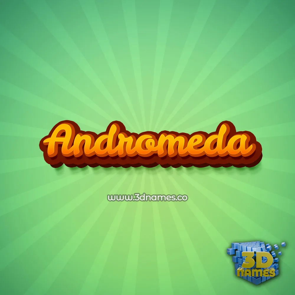andromeda in Green Rays style - 3D name wallpaper