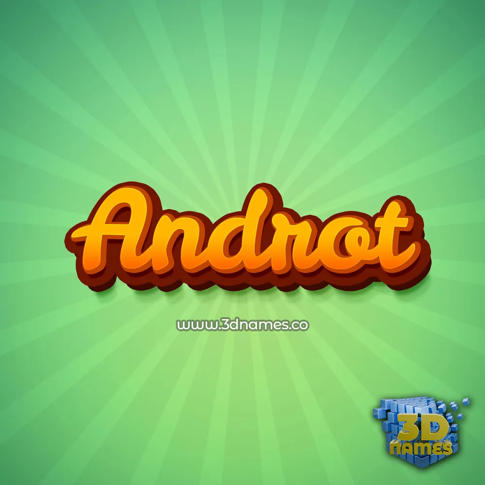 androt in Green Rays style - 3D name wallpaper