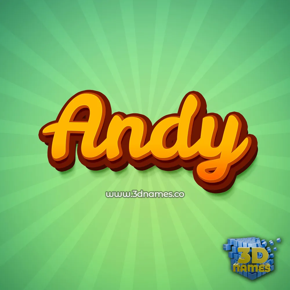 andy in Green Rays style - 3D name wallpaper
