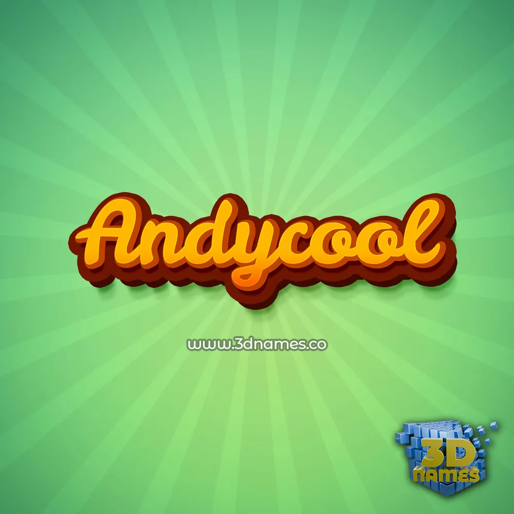 andycool in Green Rays style - 3D name wallpaper