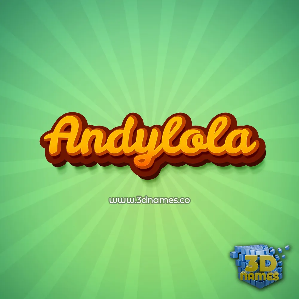 andylola in Green Rays style - 3D name wallpaper