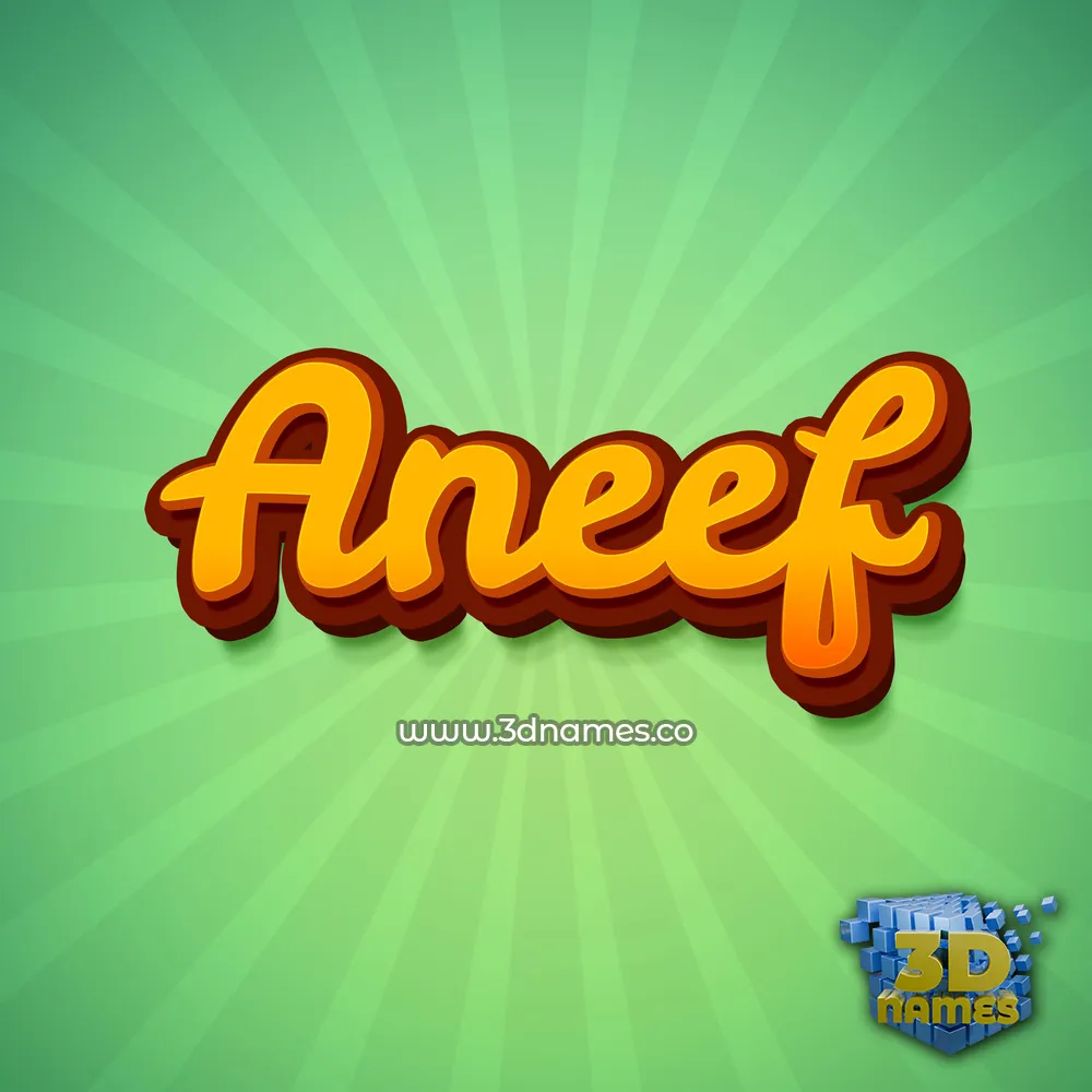 aneef in Green Rays style - 3D name wallpaper