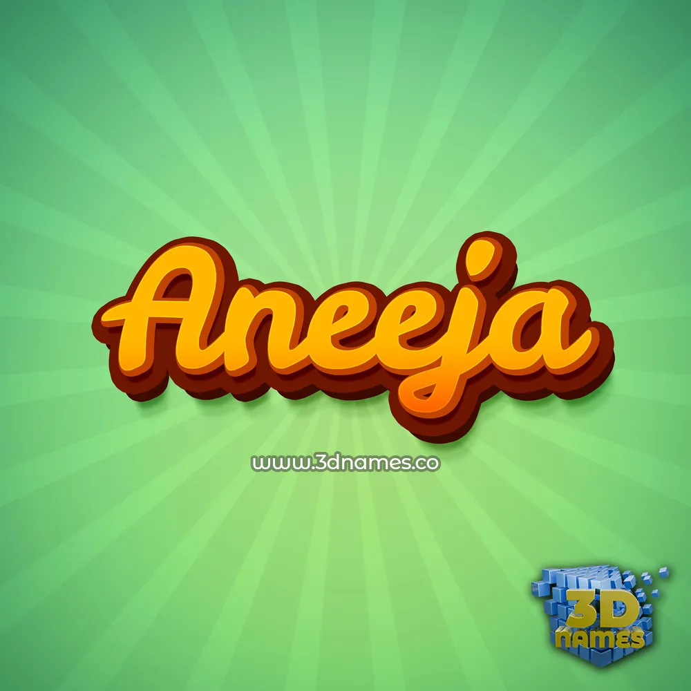 aneeja in Green Rays style - 3D name wallpaper