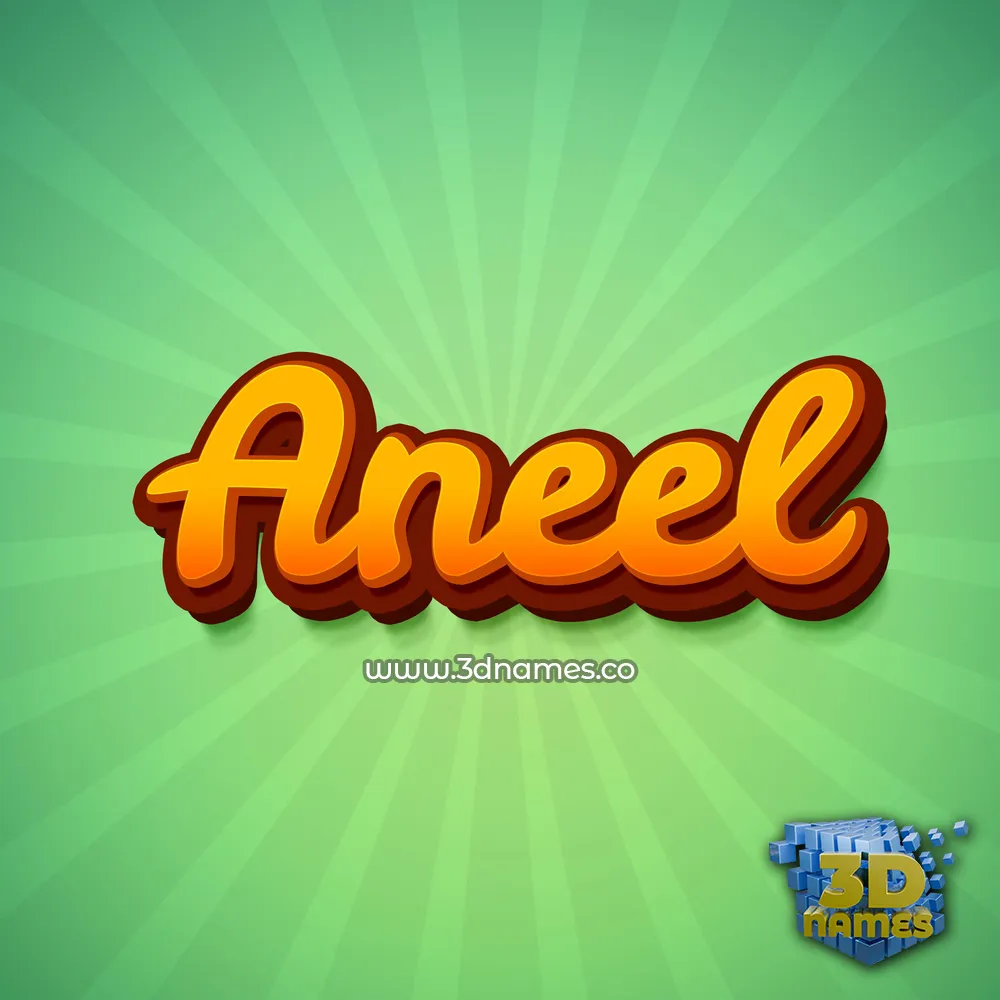 aneel in Green Rays style - 3D name wallpaper