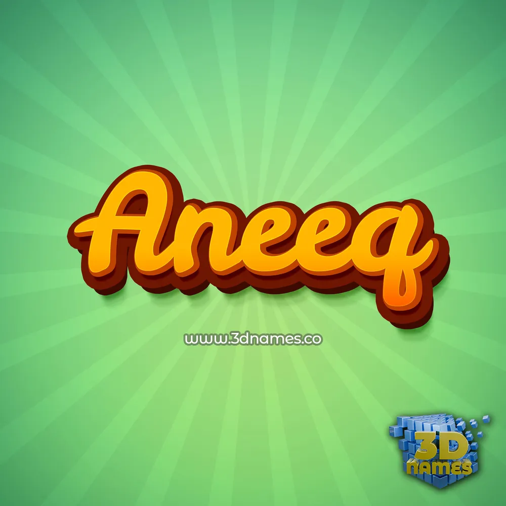 aneeq in Green Rays style - 3D name wallpaper