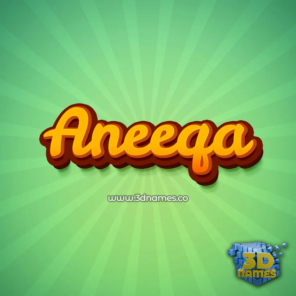 aneeqa in Green Rays style - 3D name wallpaper