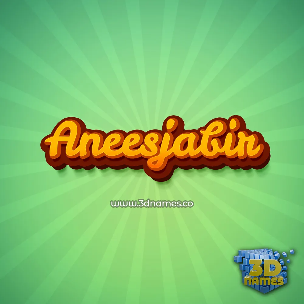 aneesjabir in Green Rays style - 3D name wallpaper