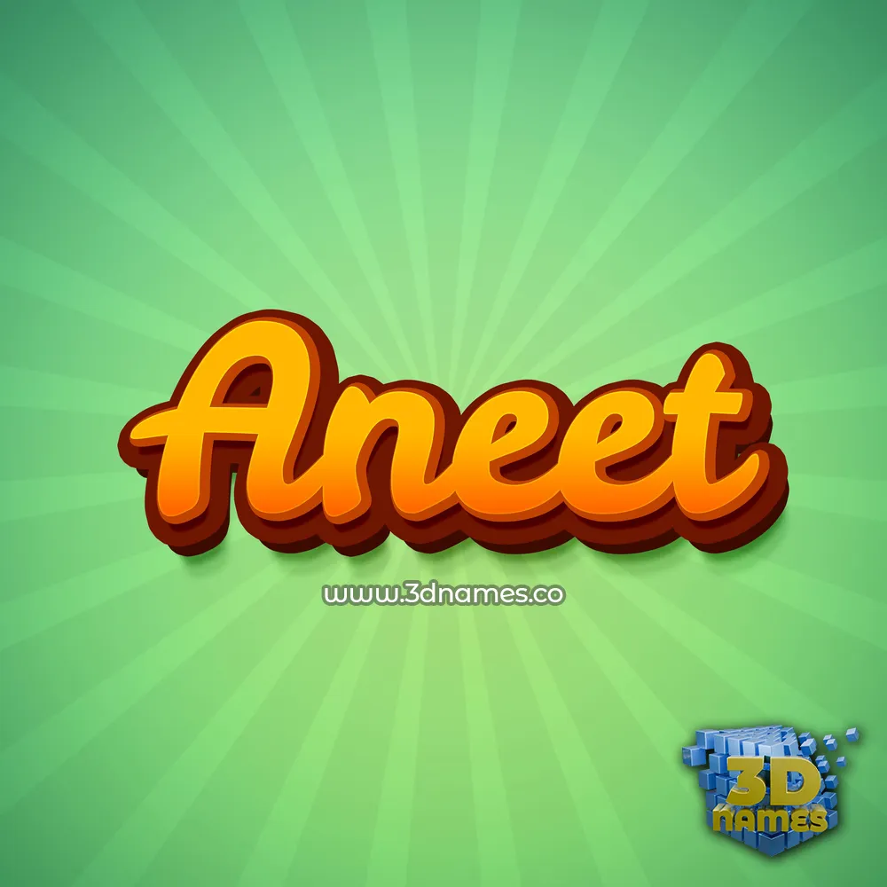 aneet in Green Rays style - 3D name wallpaper