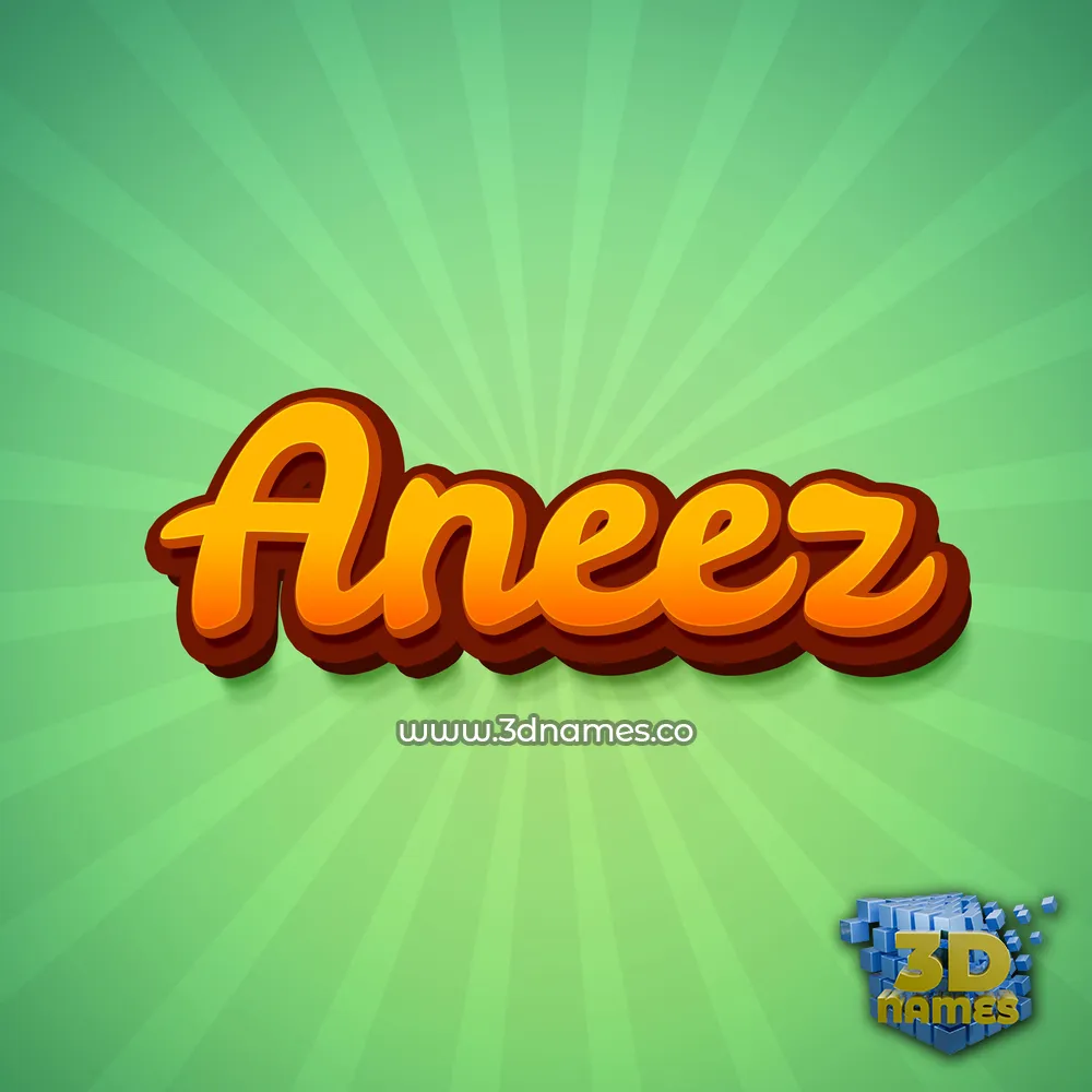 aneez in Green Rays style - 3D name wallpaper