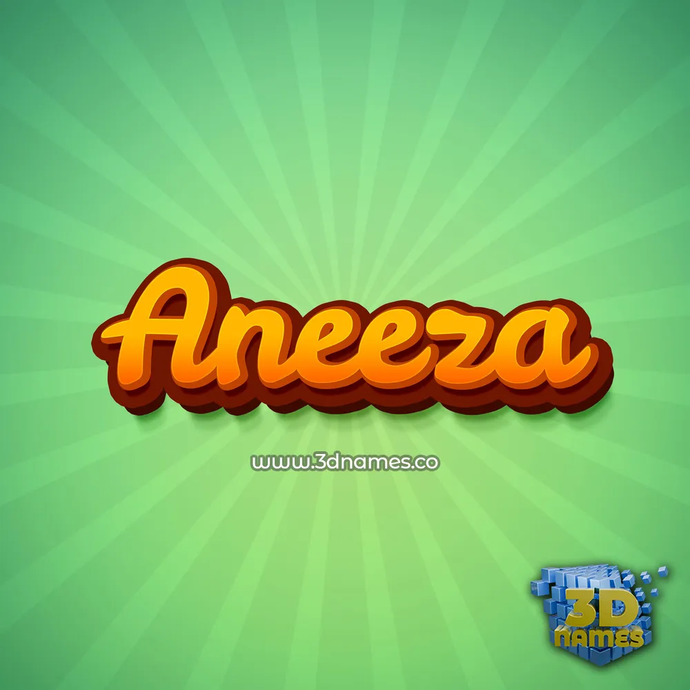 aneeza in Green Rays style - 3D name wallpaper