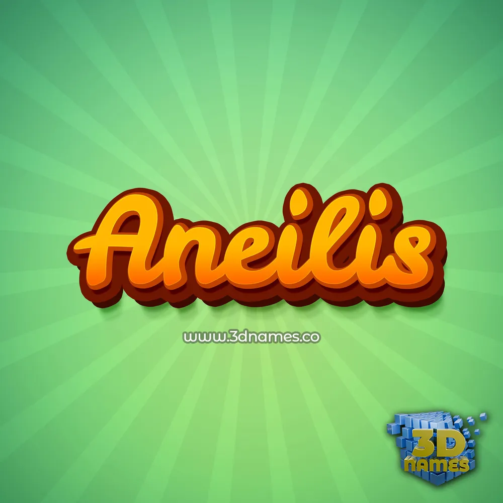 aneilis in Green Rays style - 3D name wallpaper