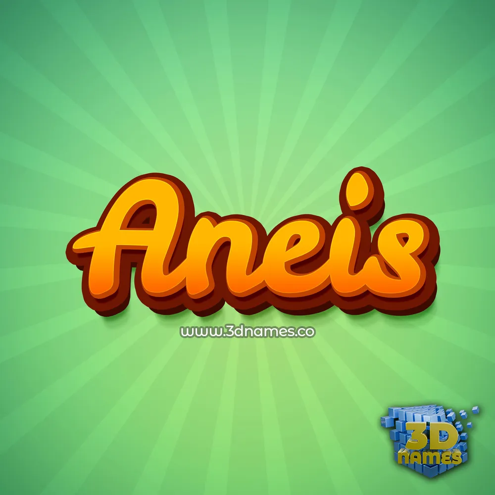aneis in Green Rays style - 3D name wallpaper