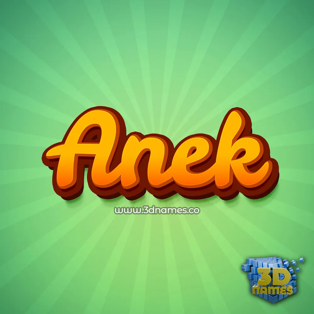 anek in Green Rays style - 3D name wallpaper