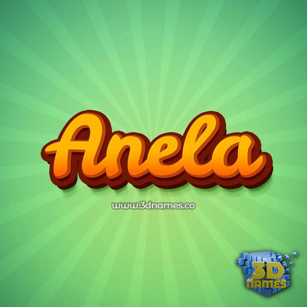 anela in Green Rays style - 3D name wallpaper