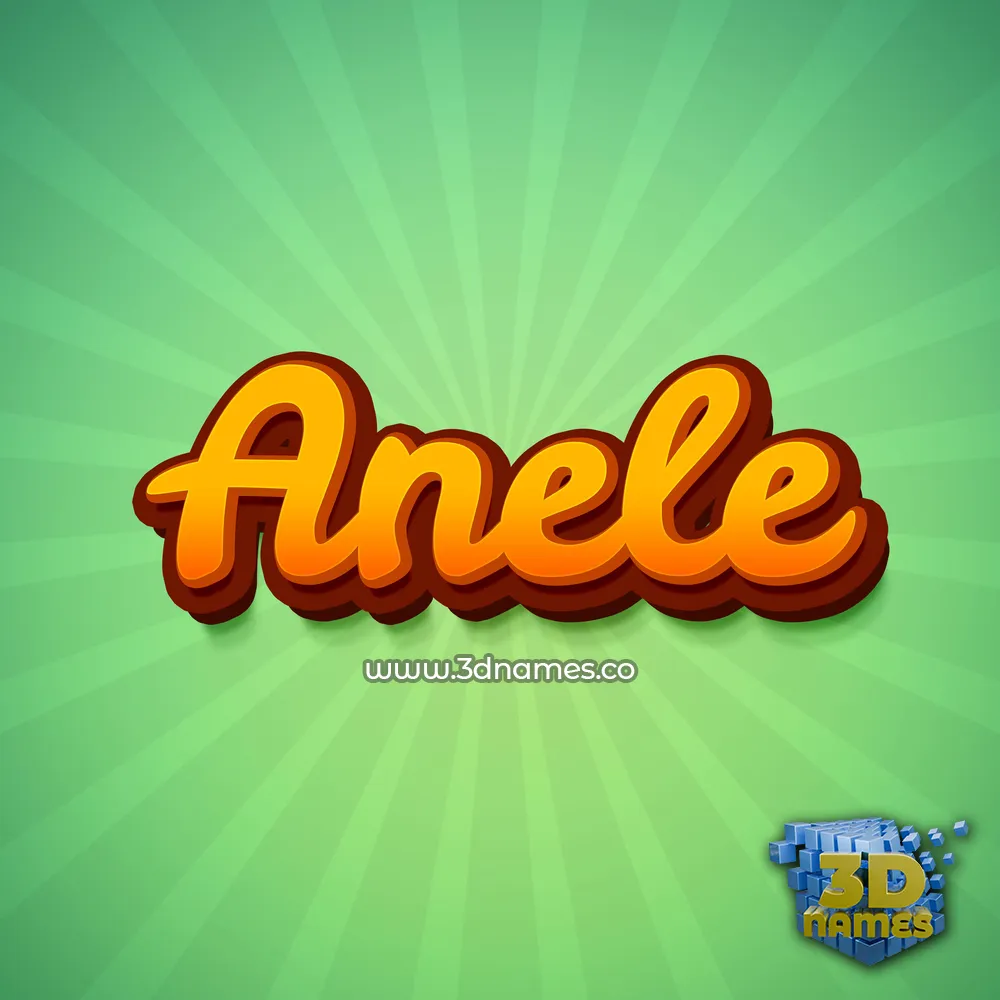 anele in Green Rays style - 3D name wallpaper