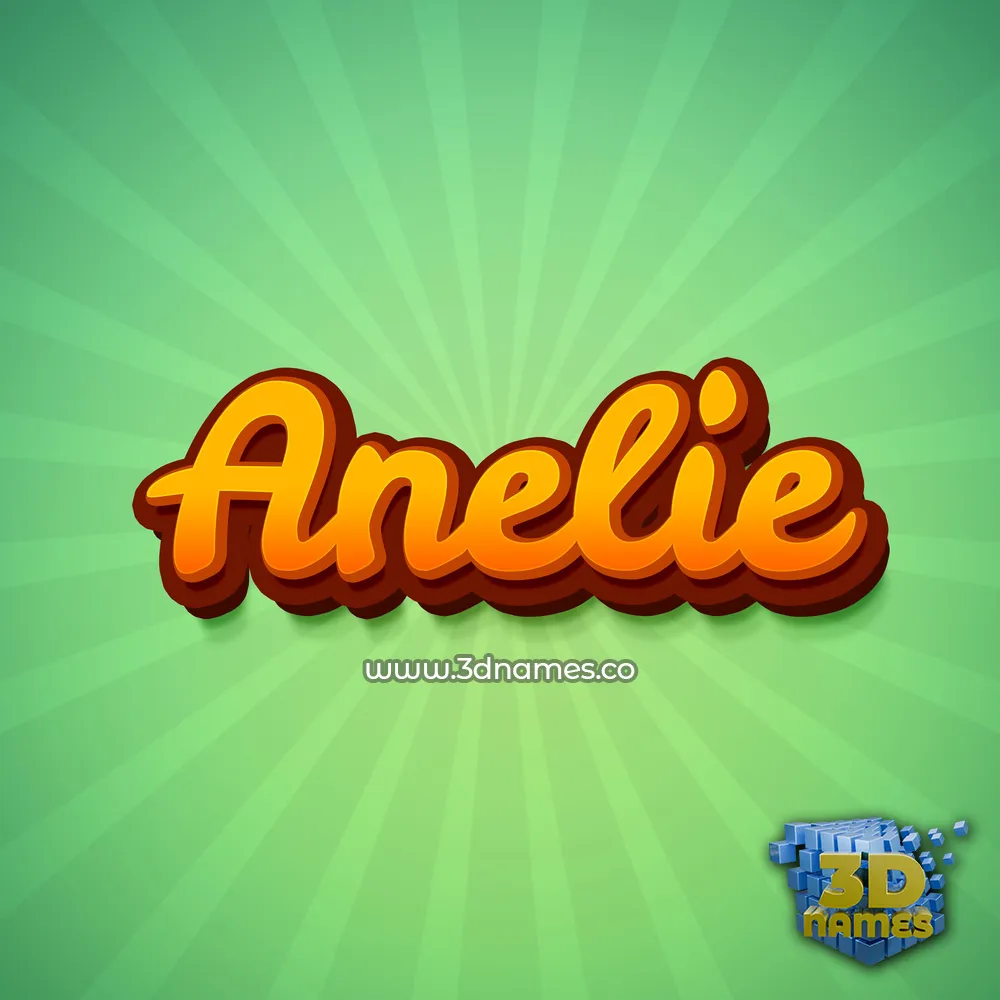 anelie in Green Rays style - 3D name wallpaper