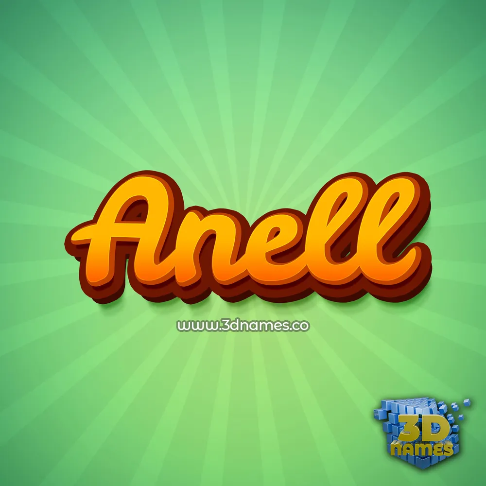 anell in Green Rays style - 3D name wallpaper