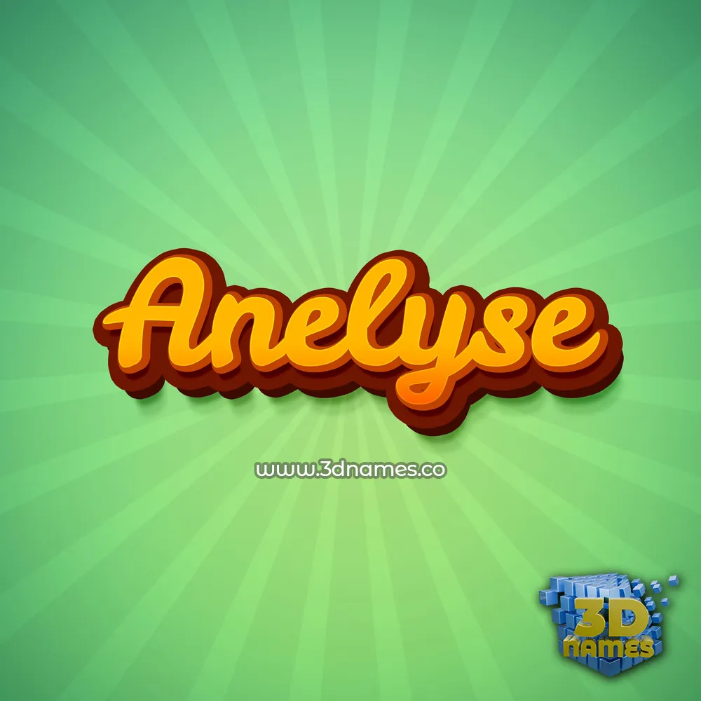 anelyse in Green Rays style - 3D name wallpaper
