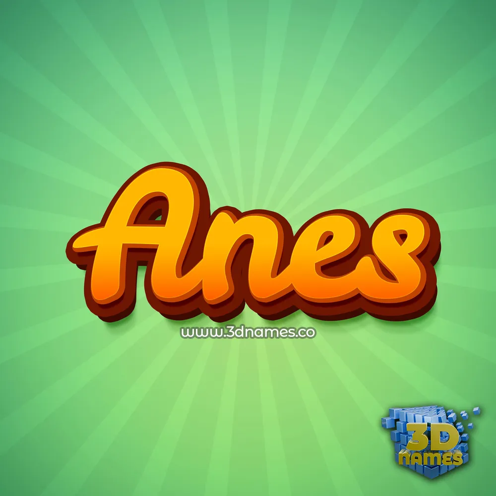 anes in Green Rays style - 3D name wallpaper