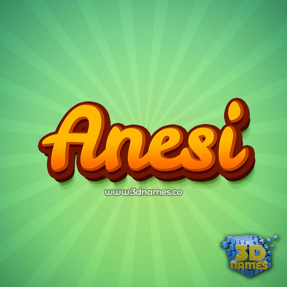 anesi in Green Rays style - 3D name wallpaper