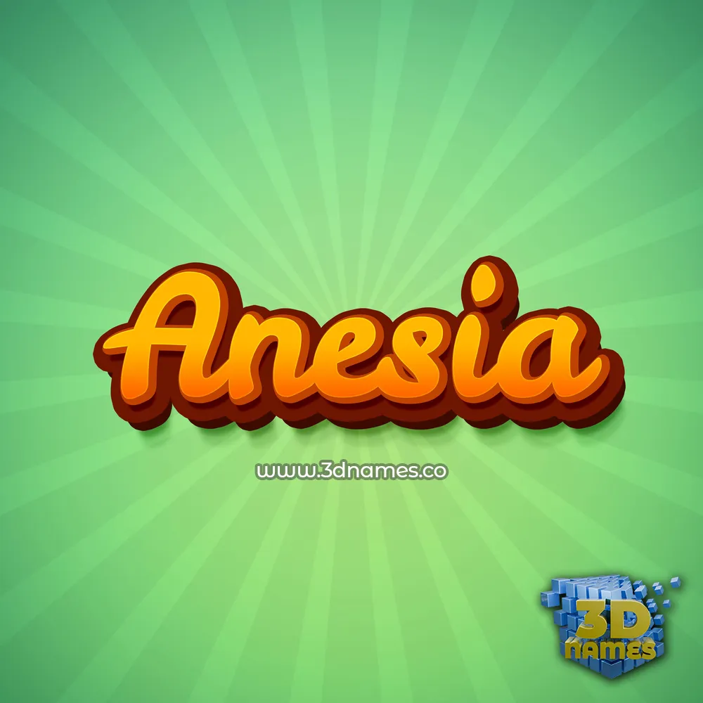 anesia in Green Rays style - 3D name wallpaper