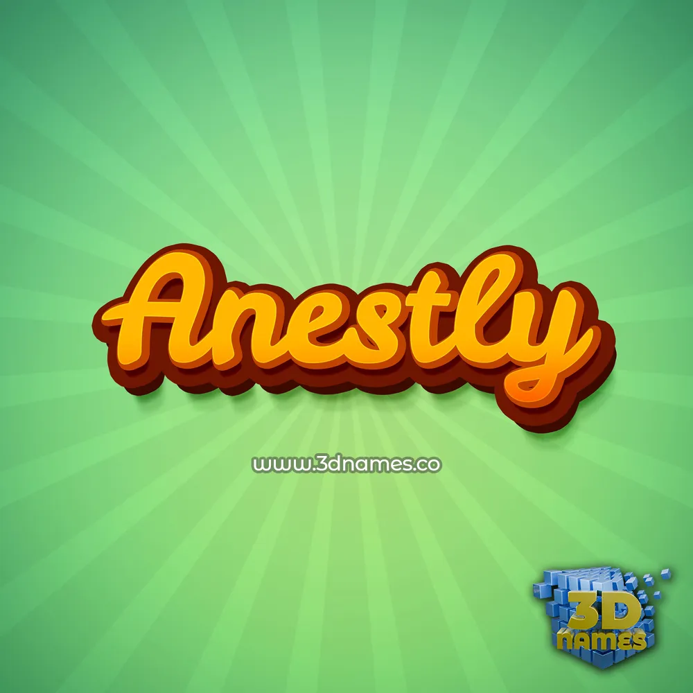 anestly in Green Rays style - 3D name wallpaper