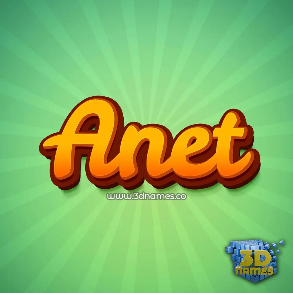 anet in Green Rays style - 3D name wallpaper