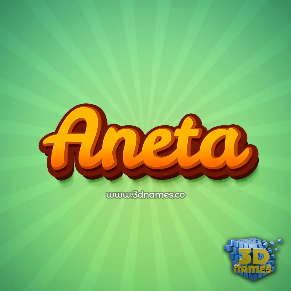 aneta in Green Rays style - 3D name wallpaper